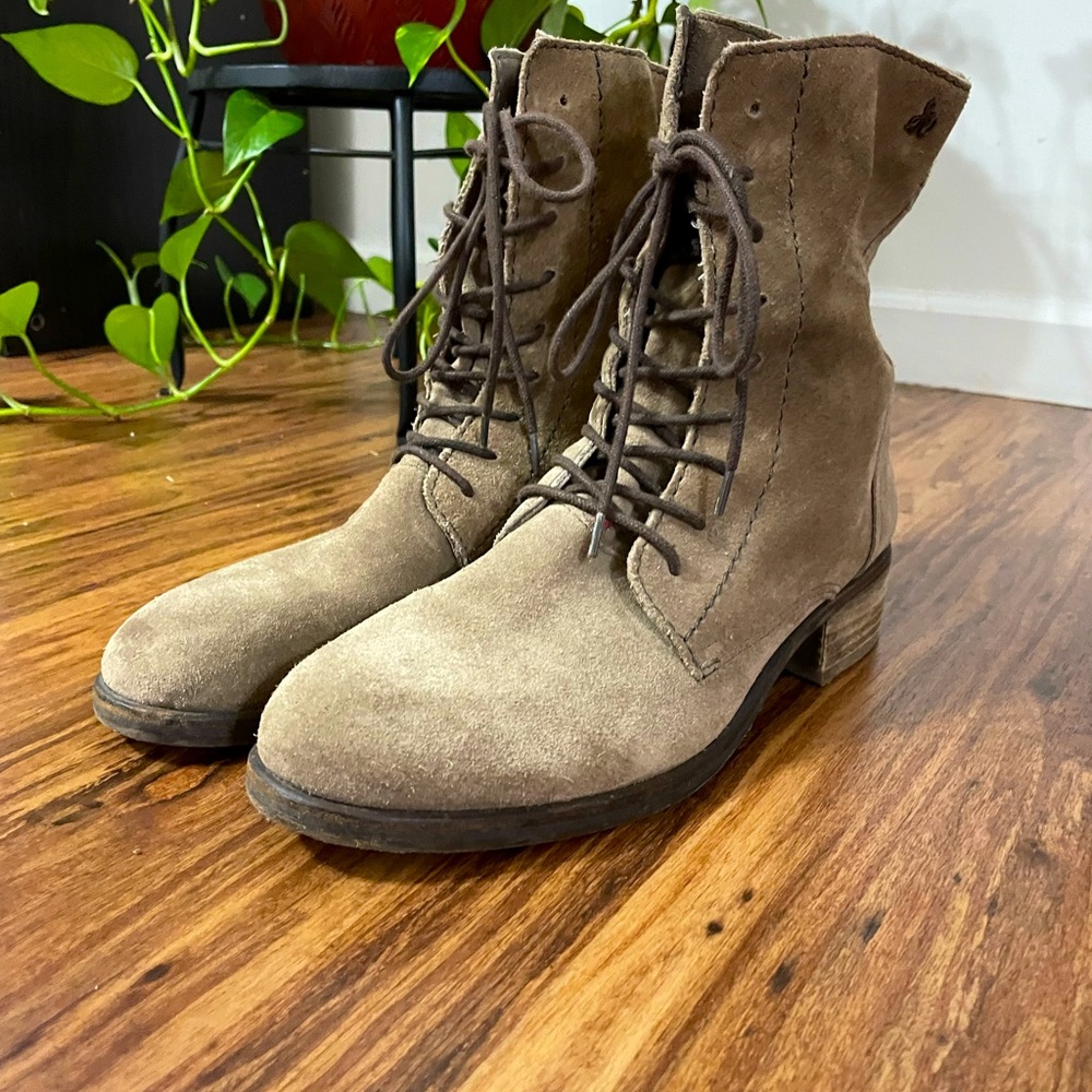 Sam Edelman Karla Suede Lace Up Boots size 10